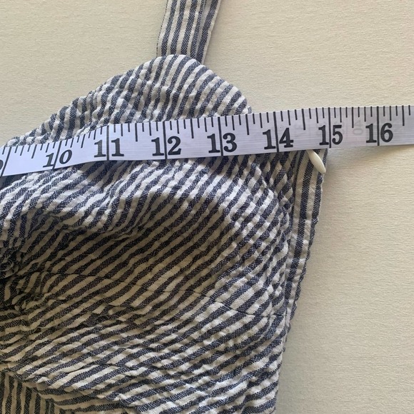 ZARA Basic Striped Jumpsuit Blue and White Size M - Picture 11 of 12